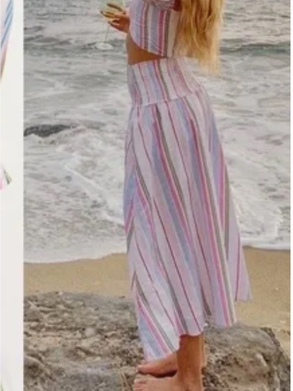 Hill House Rainbow Stripe Set - Isabella top M + Delphine Nap Skirt S - Picture 5 of 9